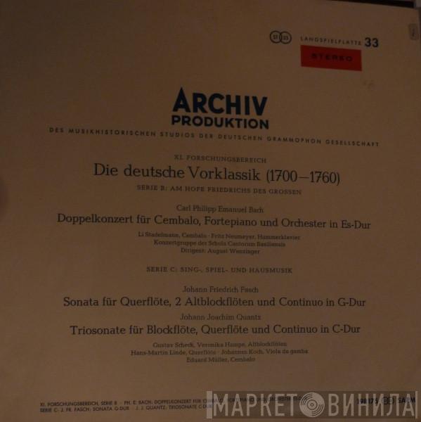 / Carl Philipp Emanuel Bach / Johann Friedrich Fasch  Johann Joachim Quantz  - Doppelkonzert Für Cembalo, Fortepiano Und Orchester Es-dur / Sonata G-dur / Trisonate C-dur