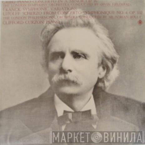 / Edvard Grieg / César Franck / Henry Litolff Conducted By The London Philharmonic Orchestra / Sir Adrian Boult  Clifford Curzon  - Piano Concerto In A Minor, Op. 16 / Symphonic Variations / Scherzo From Concerto Symphonique No. 4, Op. 102