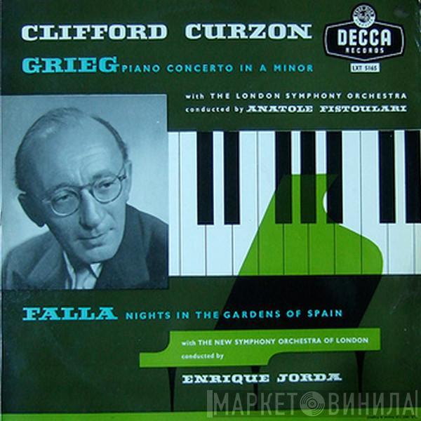, Edvard Grieg , Manuel De Falla , Clifford Curzon , The London Symphony Orchestra , Anatole Fistoulari , The New Symphony Orchestra Of London  Enrique Jordá  - Piano Concerto / Nights In The Gardens Of Spain