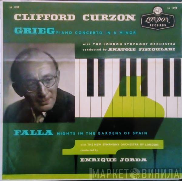 , Edvard Grieg , Manuel De Falla , Clifford Curzon , The London Symphony Orchestra , Anatole Fistoulari , The New Symphony Orchestra Of London  Enrique Jordá  - Piano Concerto / Nights In The Gardens Of Spain