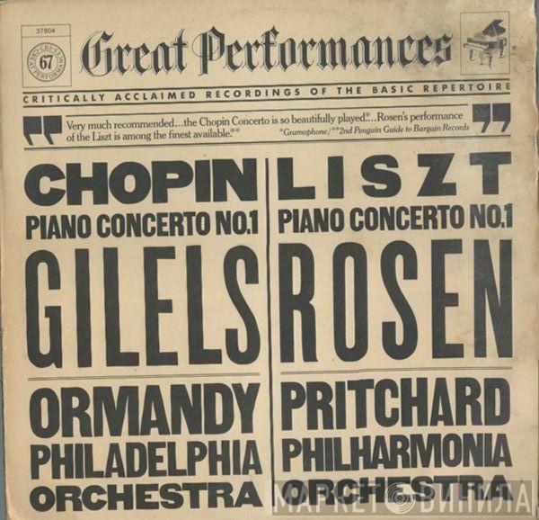 / Frédéric Chopin - Franz Liszt / Emil Gilels - Charles Rosen / Eugene Ormandy - John Pritchard / The Philadelphia Orchestra  New Philharmonia Orchestra  - Chopin: Concerto No. 1 In E Minor For Piano And Orchestra, Op. 11 / Liszt:  Concerto No.1 In E-Flat Major For Piano And Orchestra
