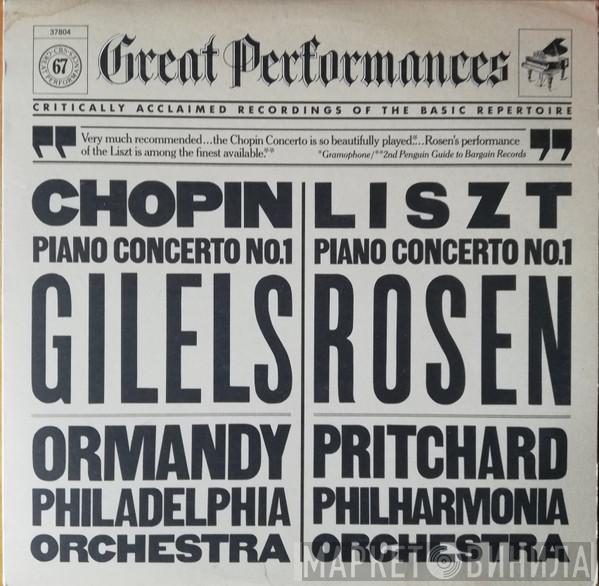 / Frédéric Chopin - Franz Liszt / Emil Gilels - Charles Rosen / Eugene Ormandy - John Pritchard / The Philadelphia Orchestra  New Philharmonia Orchestra  - Chopin: Concerto No. 1 In E Minor For Piano And Orchestra, Op. 11 / Liszt:  Concerto No.1 In E-Flat Major For Piano And Orchestra