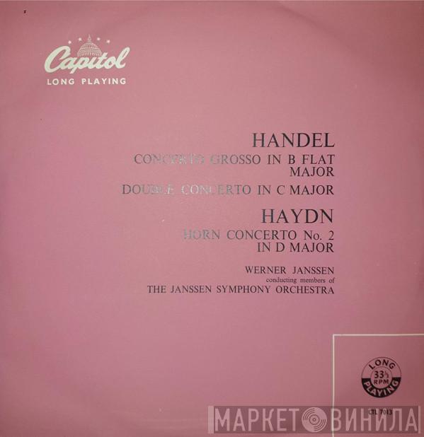 / Georg Friedrich Händel , Joseph Haydn , Janssen Symphony Orchestra , Werner Janssen , Alfred Brain , Bert Gassman , George Neikrug  Kurt Reher  - Concerto Grosso In B Flat Major, Double Concerto In C Major / Horn Concerto In D Major