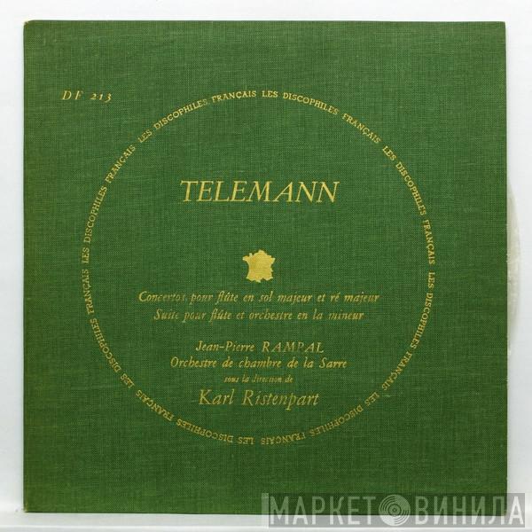 / Georg Philipp Telemann , Jean-Pierre Rampal Sous La Direction De Kammerorchester Des Saarländischen Rundfunks, Saarbrücken  Karl Ristenpart  - Concertos Pour Flûte En Sol Majeur Et Ré Majeur / Suite Pour Flûte Et Orchestre En La Mineur
