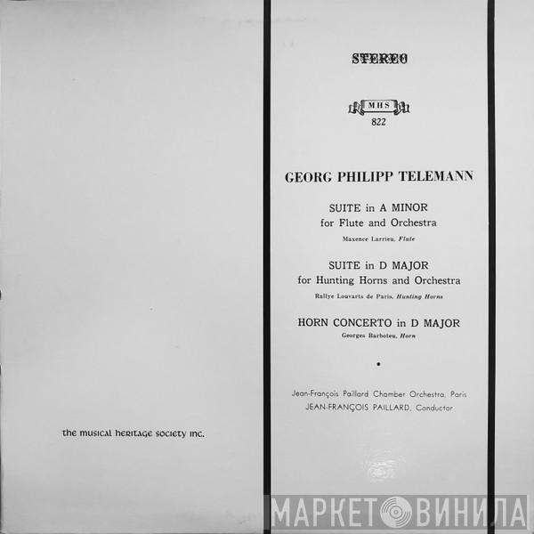: Georg Philipp Telemann , Orchestre De Chambre Jean-François Paillard  Jean-François Paillard  - Suites in A Minor & D Major / Horn Concerto in D Major