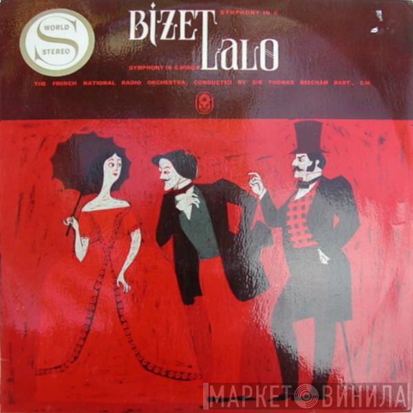 , Georges Bizet , Édouard Lalo Conducted By Orchestre National De France  Sir Thomas Beecham  - Symphony In C / Symphony In G Minor