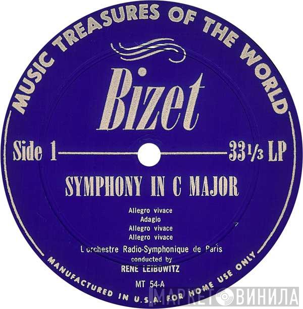 / Georges Bizet , Franz Schubert , Orchestre National De La R.T.F.  René Leibowitz  - Symphony In C Major / Symphony No. 1 In D Major