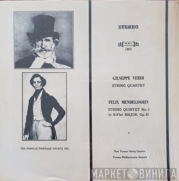 , Giuseppe Verdi , Felix Mendelssohn-Bartholdy , New Vienna String Quartet  The Vienna Philharmonia Quintet  - String Quartet / String Quintet No. 2 in B-Flat Major, Op. 87