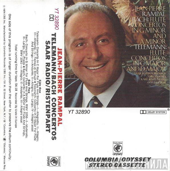, Jean-Pierre Rampal : Johann Sebastian Bach : Georg Philipp Telemann , Kammerorchester Des Saarländischen Rundfunks, Saarbrücken  Karl Ristenpart  - Flute Concertos In G Minor And A Minor / Flute Concertos In C Major And D Major