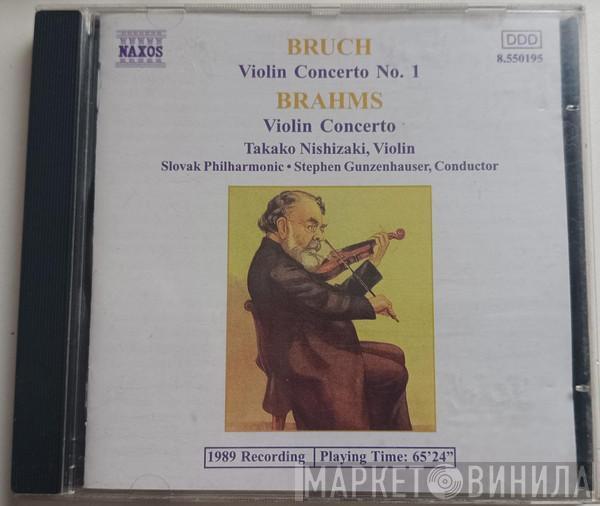 , Johannes Brahms , Max Bruch , Takako Nishizaki , Slovak Philharmonic Orchestra  Stephen Gunzenhauser  - Violin Concerto No. 1 / Violin Concerto