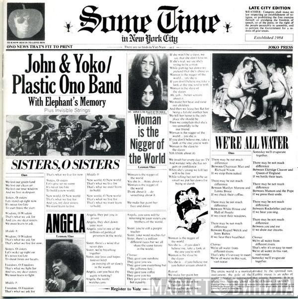 / John Lennon & Yoko Ono / The Plastic Ono Band Plus Elephants Memory  Invisible Strings  - Sometime In New York City