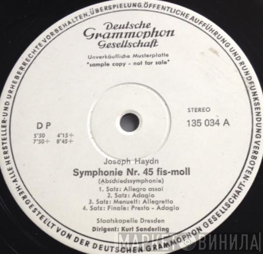 / Joseph Haydn - Staatskapelle Dresden  Kurt Sanderling  - Symphonie Nr. 45 "Abschieds-Symphonie" / Symphonie Nr. 104 "Londoner Symphonie"
