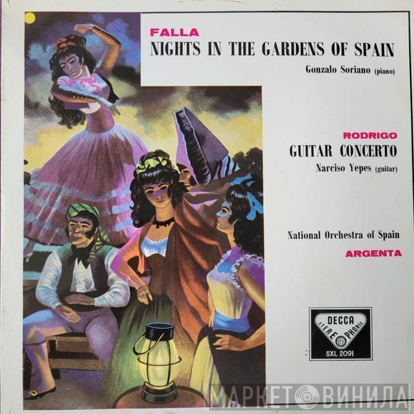 , Manuel De Falla (Piano) / Gonzalo Soriano , Joaquín Rodrigo (Guitar) / Narciso Yepes , Orquesta Nacional De España  Ataúlfo Argenta  - Nights In The Gardens Of Spain / Guitar Concerto