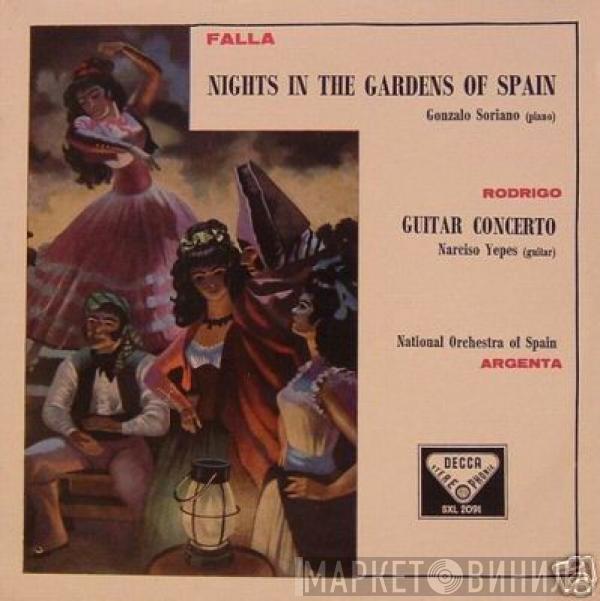 , Manuel De Falla (Piano) / Gonzalo Soriano , Joaquín Rodrigo (Guitar) / Narciso Yepes , Orquesta Nacional De España  Ataúlfo Argenta  - Nights In The Gardens Of Spain / Guitar Concerto