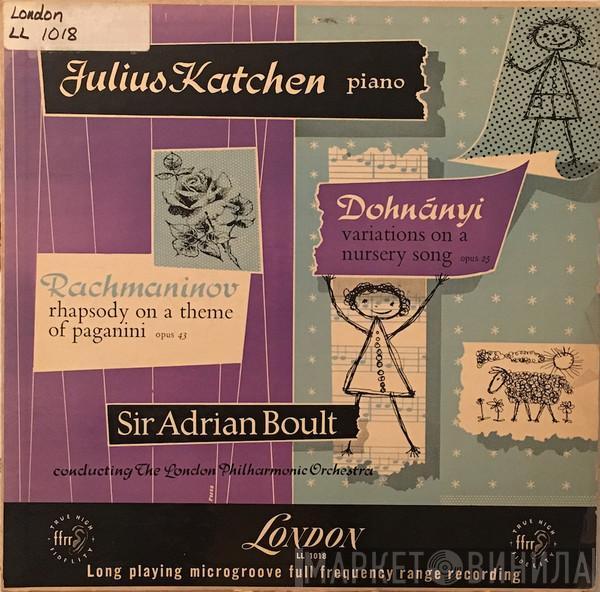 / Sergei Vasilyevich Rachmaninoff - Ernst von Dohnányi With Julius Katchen Conducted By The London Philharmonic Orchestra  Sir Adrian Boult  - Rhapsody On A Theme Of Paganini / Variations On A Nursery Song