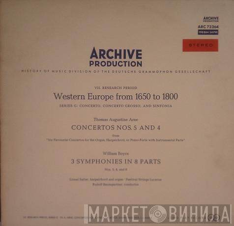 / Thomas Arne / William Boyce  Rudolf Baumgartner  - Arne: Two Concertos / Boyce: Three Symphonies