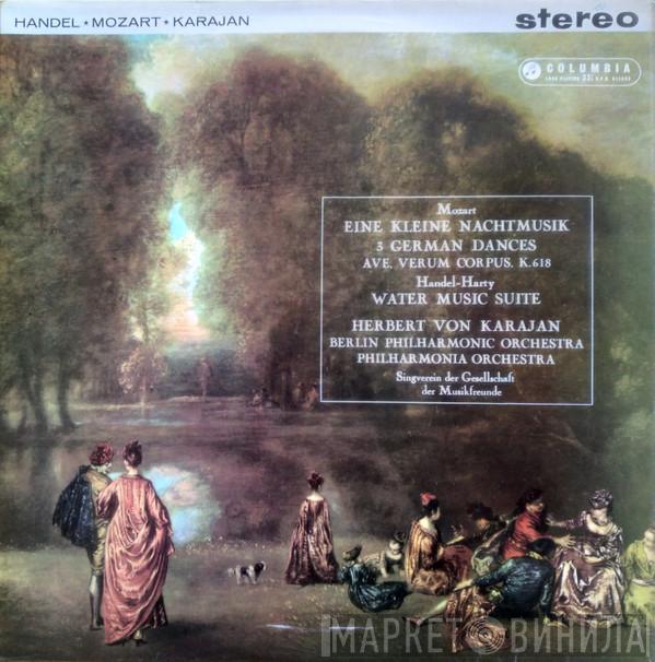/ Wolfgang Amadeus Mozart - Georg Friedrich Händel / Sir Hamilton Harty , Herbert von Karajan / Berliner Philharmoniker , Philharmonia Orchestra  Singverein Der Gesellschaft Der Musikfreunde  - Eine Kleine Nachtmusik / 3 German Dances / Ave Verum Corpus, K.618 / Water Music Suite