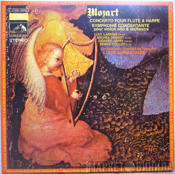 , Wolfgang Amadeus Mozart , Lily Laskine , Michel Debost , Gérard Jarry , Serge Collot , Orchestre De Chambre De Toulouse  Louis Auriacombe  - Concerto Pour Flute & Harpe / Symphonie Concertante Pour Violon Alto & Orchestre