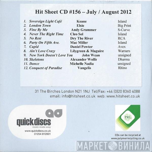  - Hit Sheet CD #156 - July / August 2012
