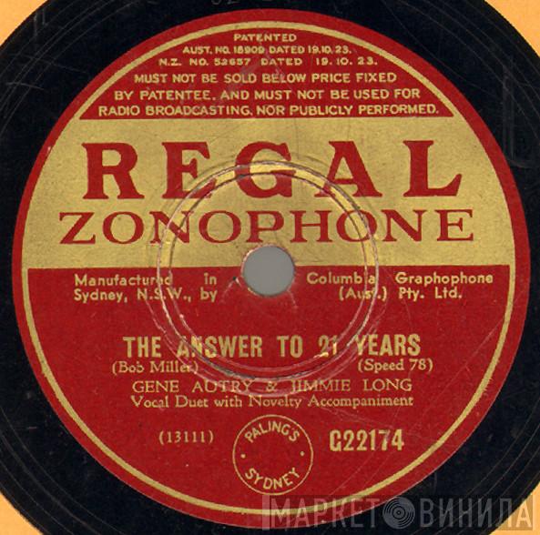& Gene Autry / Jimmy Long  Fisher Hendley & His Carolina Tar Heels  - The Answer To 21 Years / Answer To Big Rock Candy Mountain