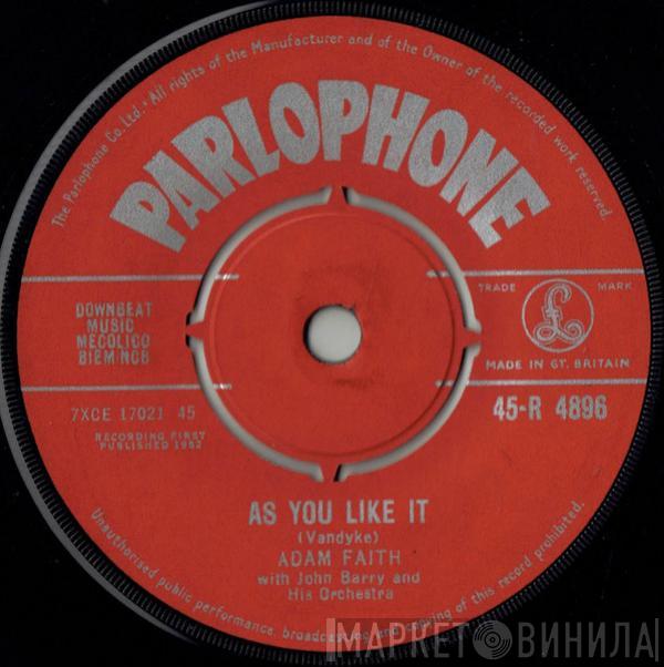 Adam Faith, John Barry & His Orchestra - As You Like It