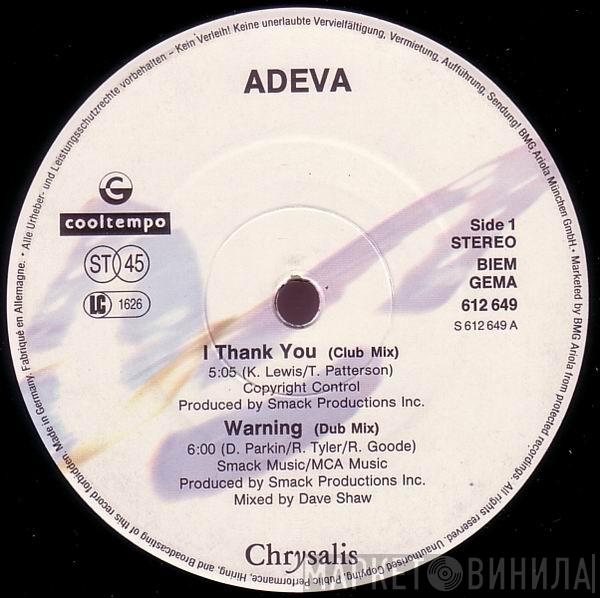  Adeva  - I Thank You / Warning / Respect