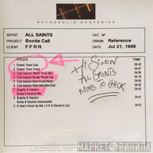  All Saints  - Bootie Call