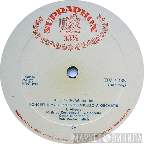 , Antonín Dvořák – Mstislav Rostropovich Řídí The Czech Philharmonic Orchestra  Václav Talich  - Koncert H-moll Pro Violoncello A Orchestr, Op. 104