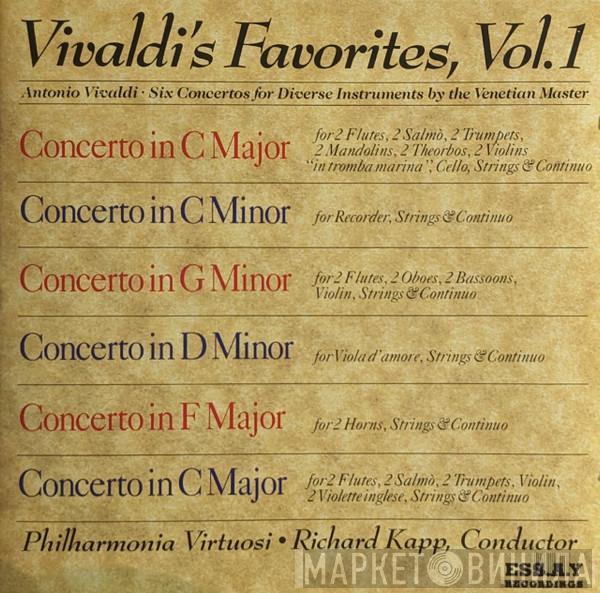 , Antonio Vivaldi , Philharmonia Virtuosi  Richard Kapp  - Vivaldi's Favorites, Vol. 1 (Six Concertos For Diverse Instruments)
