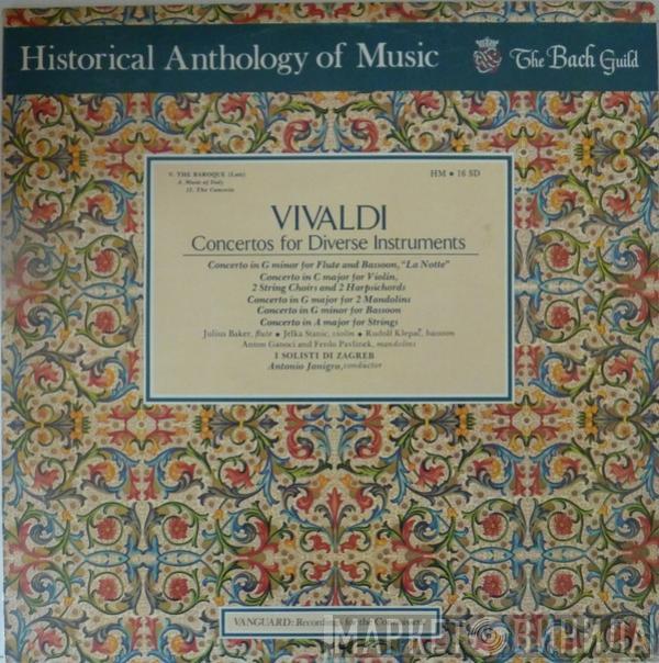 - Antonio Vivaldi , Zagrebački Solisti  Antonio Janigro  - Concertos For Diverse Instruments