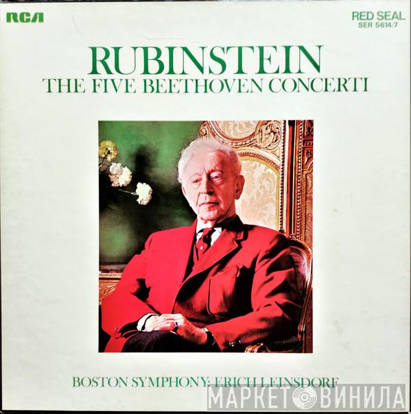 , Arthur Rubinstein , Ludwig van Beethoven : Boston Symphony Orchestra  Erich Leinsdorf  - The Five Beethoven Concerti