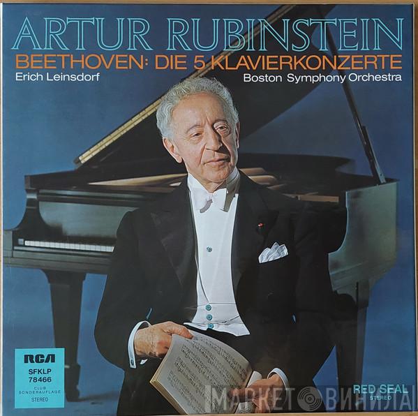 , Arthur Rubinstein , Ludwig van Beethoven , Erich Leinsdorf  Boston Symphony Orchestra  - Die 5 Klavierkonzerte