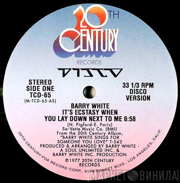  Barry White  - It's Ecstasy When You Lay Down Next To Me / Playing Your Game, Baby (Disco Version)