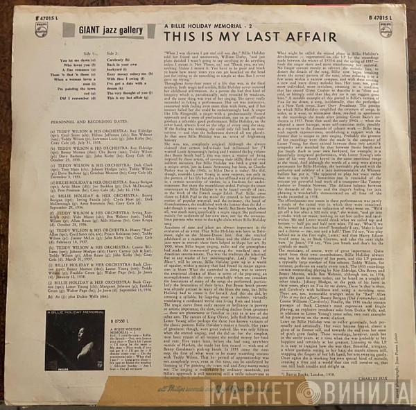  Billie Holiday  - This Is My Last Affair (A Billie Holiday Memorial 2)