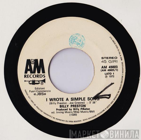  Billy Preston  - I Wrote A Simple Song
