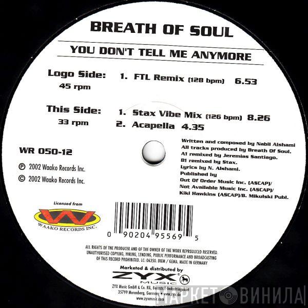 Breath of Soul - You Don't Tell Me Anymore