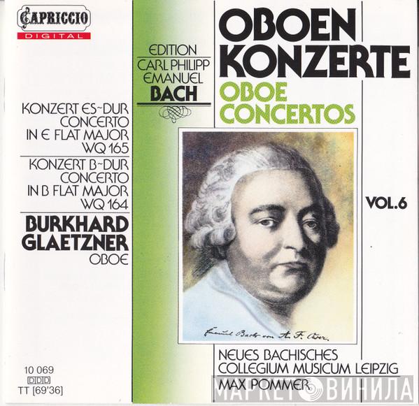 , Carl Philipp Emanuel Bach , Burkhard Glaetzner - Neues Bachisches Collegium Musicum Leipzig  Max Pommer  - Oboenkonzerte