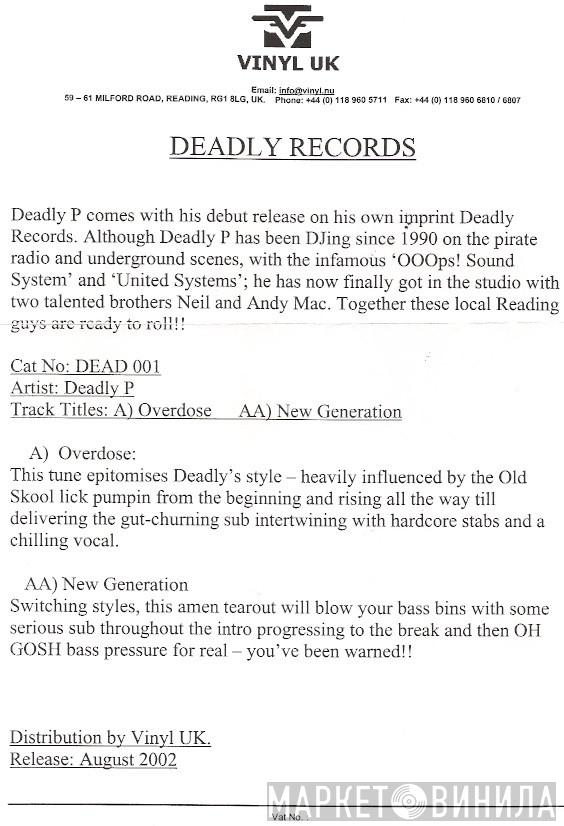 Deadly P - Overdose / New Generation