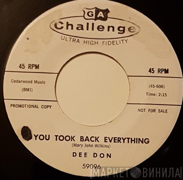 Dee Don - You Took Back Everything / Out In The Cold Again