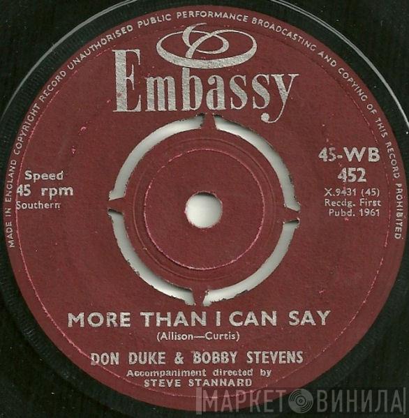 Don Duke, Bobby Stevens - More Than I Can Say / Hello Mary Lou