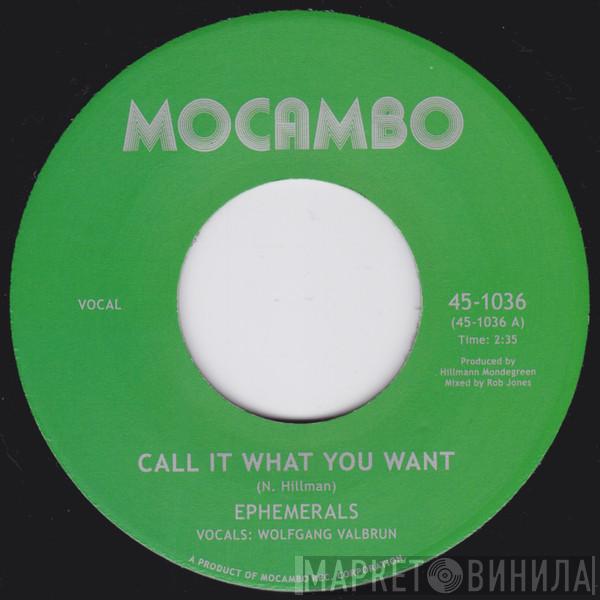  Ephemerals  - Call It What You Want / The Oligarch