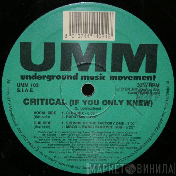 Featuring Wall Of Sound  Gerald Latham  - Critical (If You Only Knew)