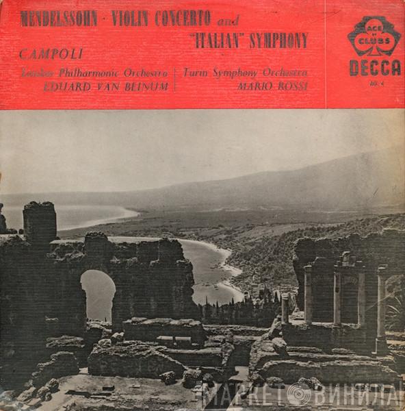 Felix Mendelssohn-Bartholdy, Alfredo Campoli, The London Philharmonic Orchestra, The Turin Symphony Orchestra - Violin Concerto And "Italian" Symphony