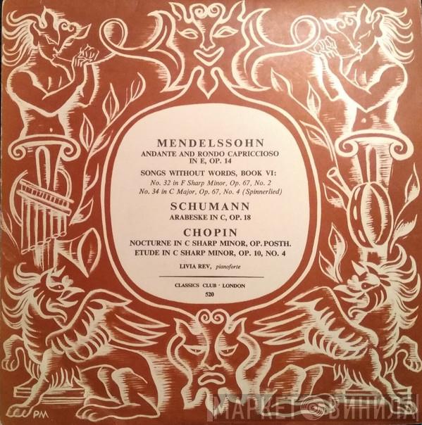 Felix Mendelssohn-Bartholdy, Robert Schumann, Frédéric Chopin - Andante and Rondo Capriccioso, Songs Without Words Book VI - Arabeske in C - Nocturne in C Sharp Minor, Etude in C Sharp Minor