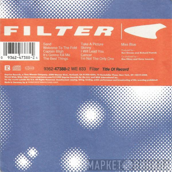 Filter  - Title Of Record