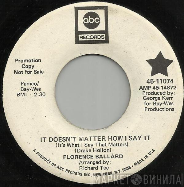Florence Ballard - It Doesn't Matter How I Say It (It's What I Say That Matters)