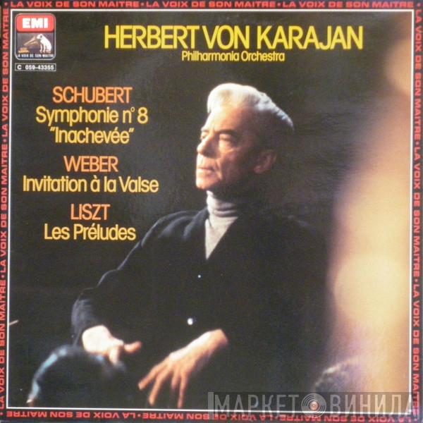 , Franz Schubert , Carl Maria von Weber , Franz Liszt , Herbert von Karajan  Philharmonia Orchestra  - Symphonie N°8 "Inachevée" - Invitation À La Valse - Les Préludes