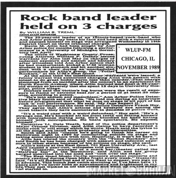  GG Allin  - WLUP-FM Chicago, IL November & December 1989