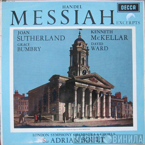 , Georg Friedrich Händel , Joan Sutherland , Kenneth McKellar , Grace Bumbry , David Ward  & The London Symphony Orchestra , London Symphony Chorus  Sir Adrian Boult  - Messiah Excerpts