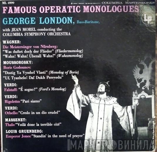 , George London  , Jean Morel  Columbia Symphony Orchestra  - Famous Operatic Monologues